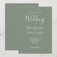 Olive Green Minimal Moderne Hochzeit