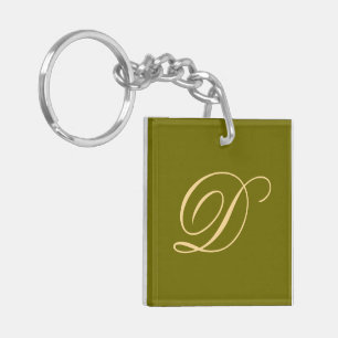 Olive Green Mit Monogramm Custom Initial Monogram Schlüsselanhänger