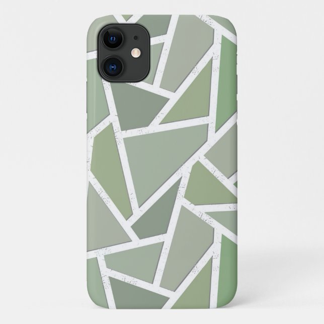 Olive-Green-Mosaik Case-Mate iPhone Hülle (Rückseite)
