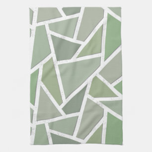 Olive-Green-Mosaik Geschirrtuch