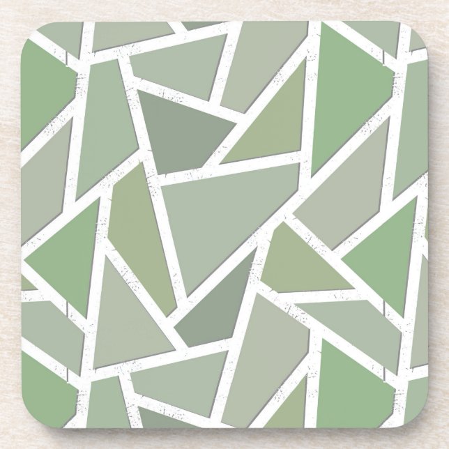 Olive-Green-Mosaik Getränkeuntersetzer (Vorderseite)
