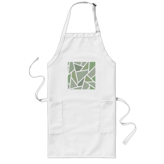 Olive-Green-Mosaik Lange Schürze (Vorne)