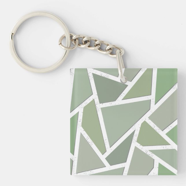 Olive-Green-Mosaik Schlüsselanhänger (Vorderseite)