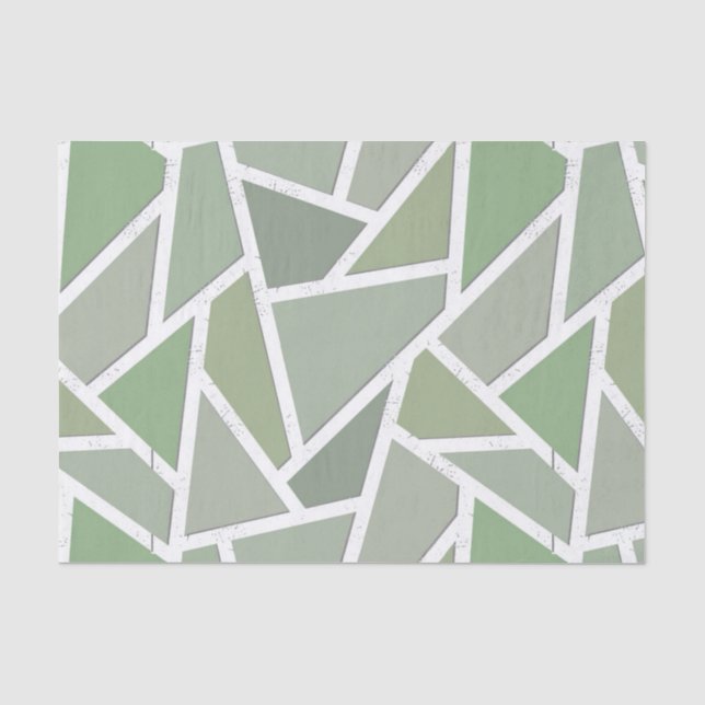 Olive-Green-Mosaik Seidenpapier (Vorderseite)