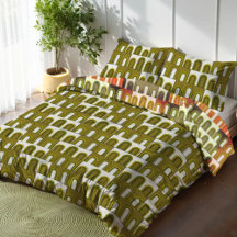 Olive Green Mustard Yellow Mitte Jahrhundert Moder