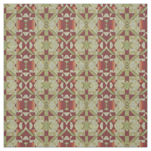 Olive Green Orange Ochre Brown Ethnic Look Stoff