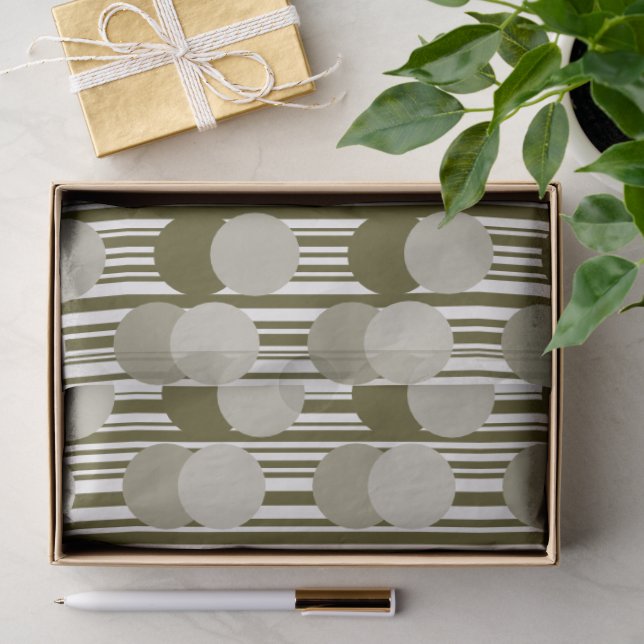 Olive Green Party Confetti und Tinsel Muster Seidenpapier (Geschenk)