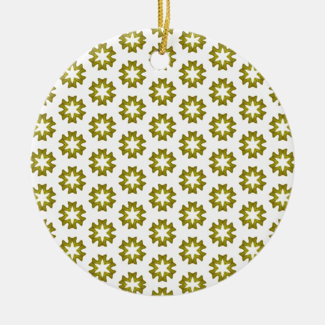 Olive Green Pattern Keramik Ornament (Vorne)
