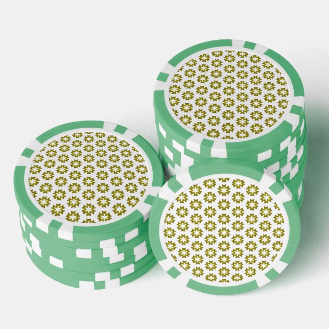 Olive Green Pattern Pokerchips (Stapel)