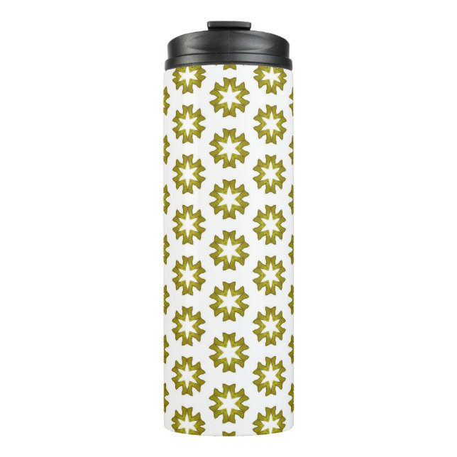 Olive Green Pattern Thermosbecher (Vorderseite)