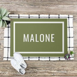 Olive Green Personalisiert Family Name Doormat Fußmatte