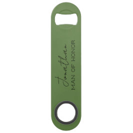 Olive Green Personalisiert Man of Ehre Speed Flaschenöffner