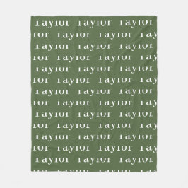 Olive Green Personalisiert Repetiername Fleecedecke