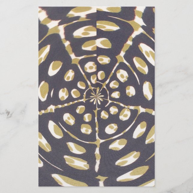 Olive Green Polka Dot Radial Muster Art Print Briefpapier (Vorderseite)