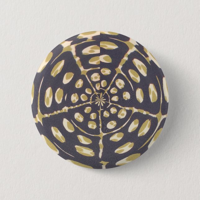 Olive Green Polka Dot Radial Muster Art Print Button (Vorderseite)