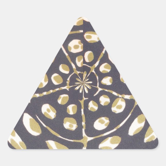 Olive Green Polka Dot Radial Muster Art Print Dreieckiger Aufkleber (Vorderseite)