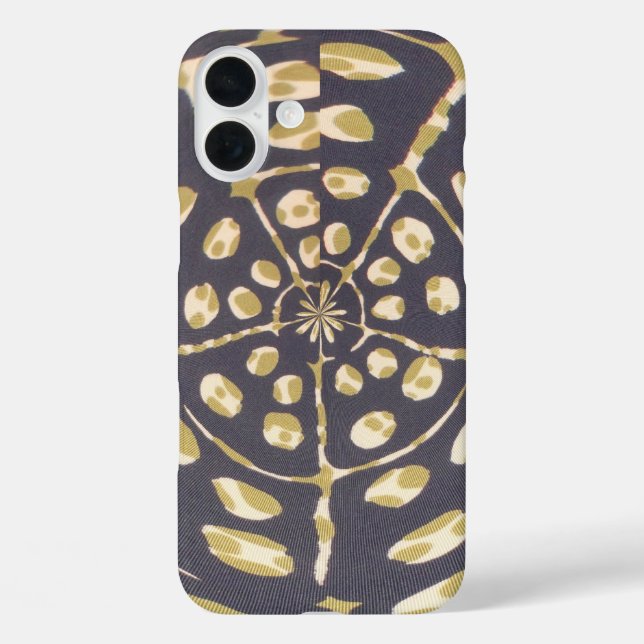 Olive Green Polka Dot Radial Muster Art Print iPhone 16 Plus Hülle (Rückseite)