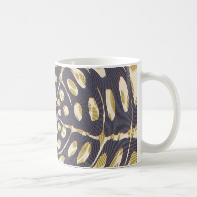 Olive Green Polka Dot Radial Muster Art Print Kaffeetasse (Rechts)