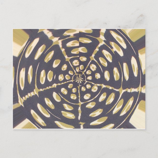 Olive Green Polka Dot Radial Muster Art Print Postkarte (Vorderseite)