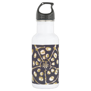 Olive Green Polka Dot Radial Muster Art Print Trinkflasche