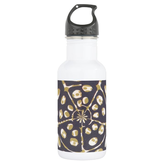 Olive Green Polka Dot Radial Muster Art Print Trinkflasche (Vorderseite)