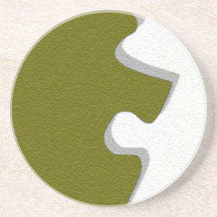 Olive Green Puzzle Coaster Getränkeuntersetzer