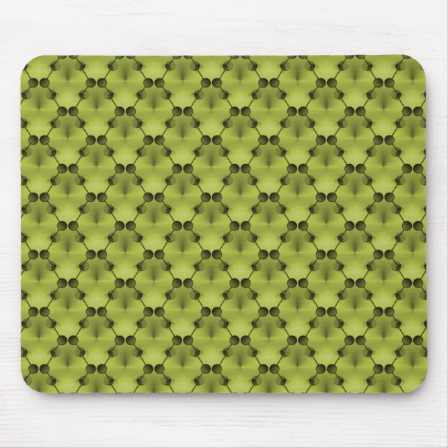 Olive Green Retro Funk Circles Mousepad (Vorne)