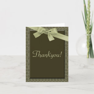 Olive Green Ribbon - Dankeskarten Dankeskarte