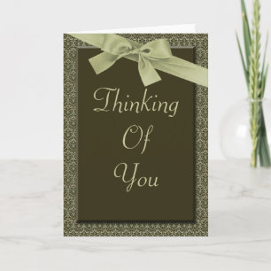 Olive Green Ribbon Denken Sie - Sympathy Card Karte