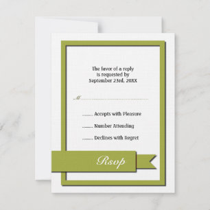 Olive Green Ribbon UAwg RSVP Karte
