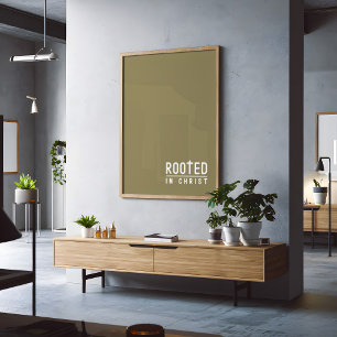 Olive green Rooting Christian foi citation Poster