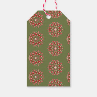 Olive green rosemaling geschenkanhänger
