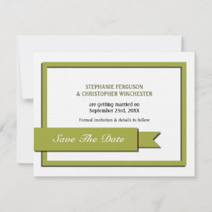 Olive Green Save the Date Einladung