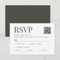 Olive Green Scan QR Code Meal Choice Hochzeit