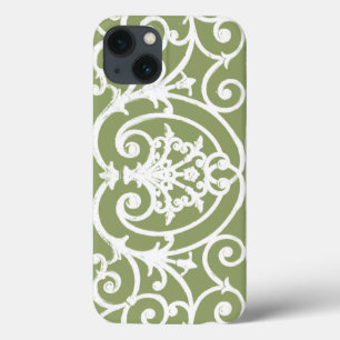 Olive green scrollwork muster Case-Mate iPhone ca. Case-Mate iPhone Hülle