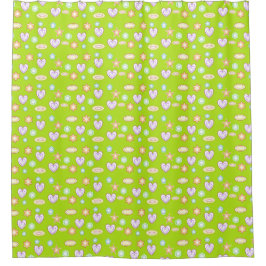 Olive green Shapes  Duschvorhang