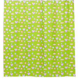 Olive green Shapes  Duschvorhang