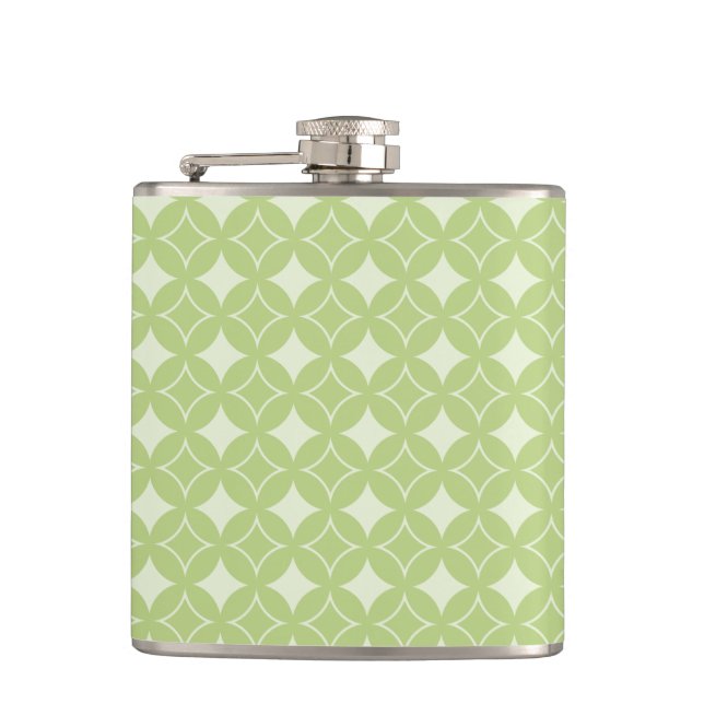 Olive Green Shippo Muster Flachmann (Vorderseite)