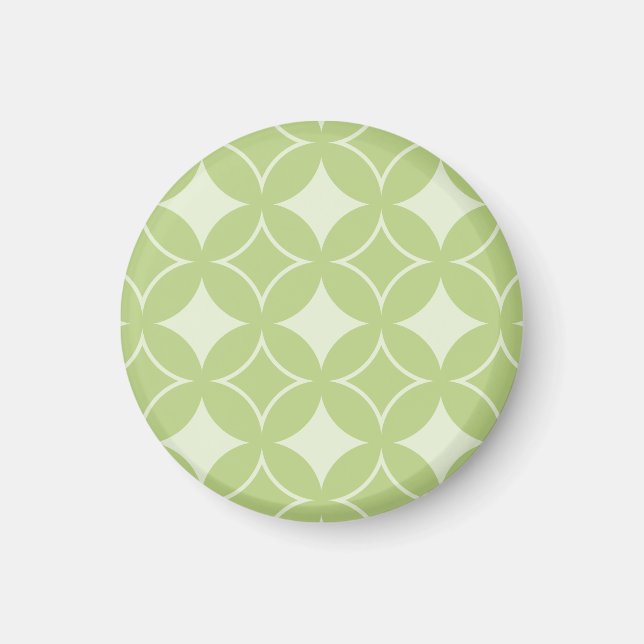 Olive Green Shippo Muster Magnet (Vorne)