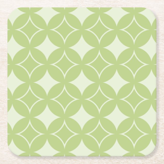 Olive Green Shippo Muster Rechteckiger Pappuntersetzer (Vorderseite)