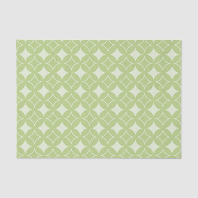 Olive Green Shippo Muster Seidenpapier (Vorderseite)