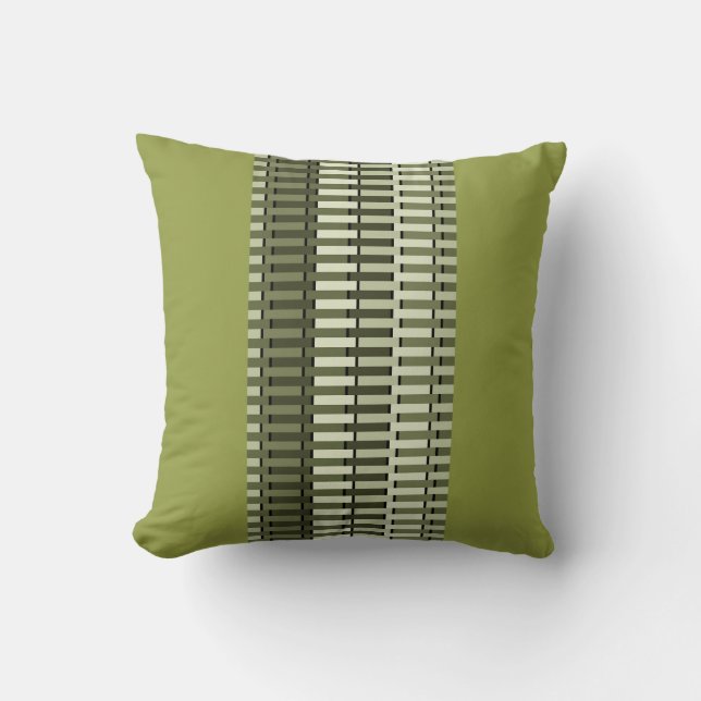 Olive Green Stilvoll Modernes Abstraktes Muster Kissen (Vorderseite)