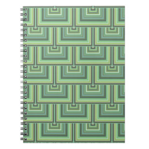 Olive green streifen quadratische Skalen Muster Notizblock