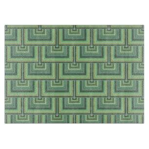 Olive green streifen quadratische Skalen Muster Schneidebrett