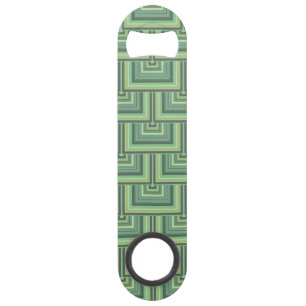 Olive green streifen quadratische Skalen Muster Speedflaschenöffner