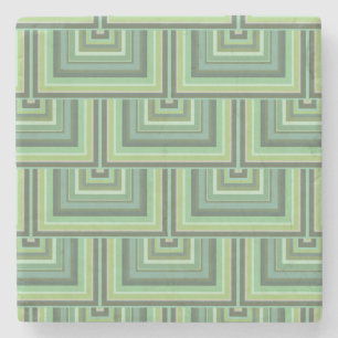 Olive green streifen quadratische Skalen Muster Steinuntersetzer