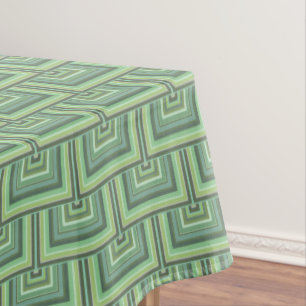 Olive green streifen quadratische Skalen Muster Tischdecke