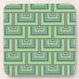 Olive green streifen quadratische Skalen Muster Untersetzer