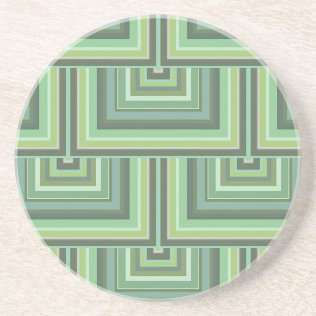 Olive green stripes square scales pattern getränkeuntersetzer (Vorne)