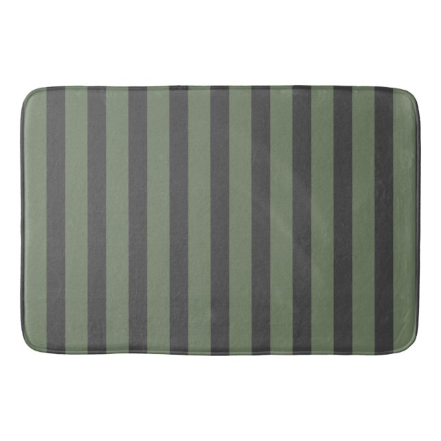Olive Green Tick Strick Modern Badematte (Vorderseite)